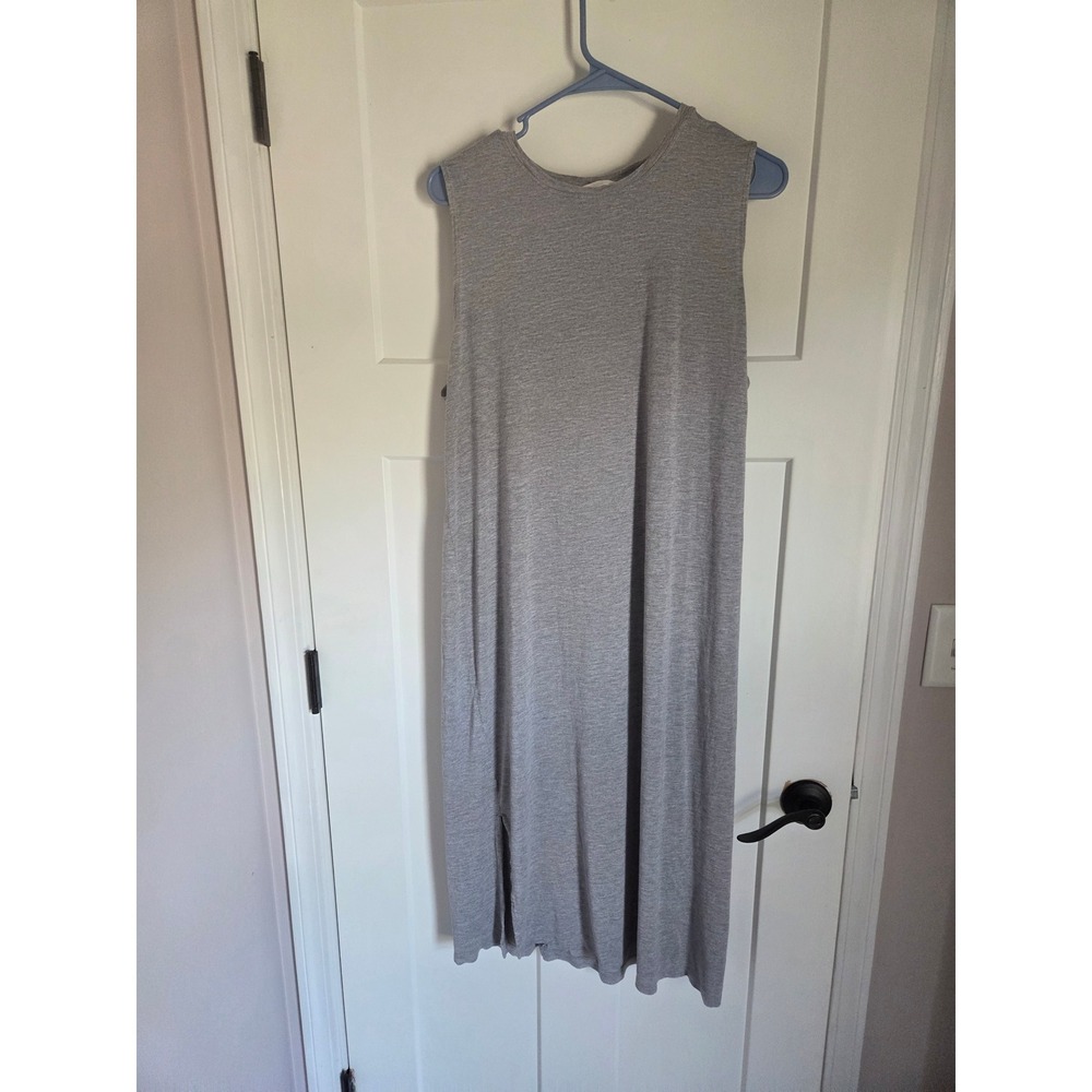HM Heather Gray Sleeveless Maxi Dress Crew Neck Jersey Knit XL